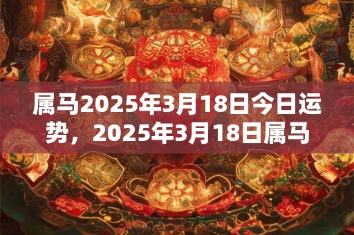 属马2025年3月18日今日运势，2025年3月18日属马人运势好吗？