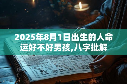 2025年8月1日出生的人命运好不好男孩,八字批解