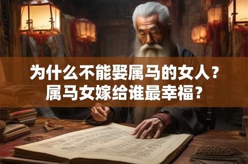 为什么不能娶属马的女人？属马女嫁给谁最幸福？