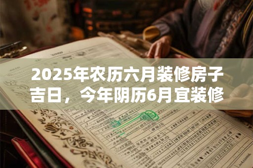 2025年农历六月装修房子吉日，今年阴历6月宜装修的黄历吉日查询