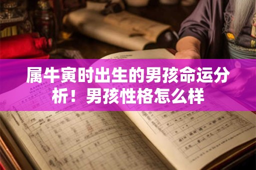 属牛寅时出生的男孩命运分析！男孩性格怎么样