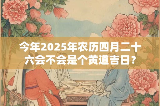 今年2025年农历四月二十六会不会是个黄道吉日？