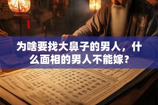 详细阅读:为啥要找大鼻子的男人,什么面相的男人不能嫁? 为啥要找大鼻子的男人,什么面相的男人不能嫁?