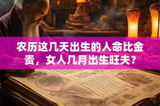 农历这几天出生的人命比金贵，女人几月出生旺夫？