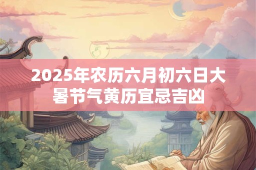 2025年农历六月初六日大暑节气黄历宜忌吉凶