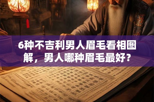 6种不吉利男人眉毛看相图解，男人哪种眉毛最好？