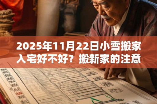 2025年11月22日小雪搬家入宅好不好？搬新家的注意事项？