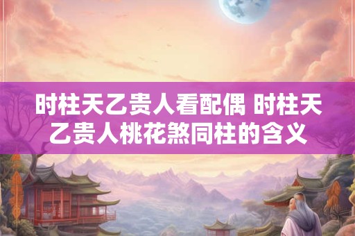 时柱天乙贵人看配偶 时柱天乙贵人桃花煞同柱的含义