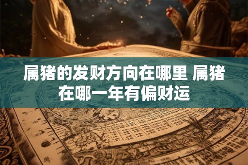 属猪的发财方向在哪里 属猪在哪一年有偏财运