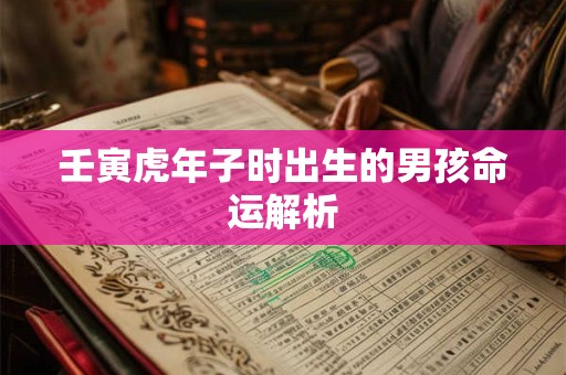 壬寅虎年子时出生的男孩命运解析
