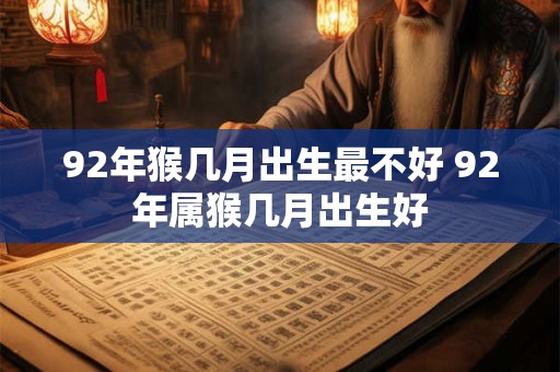92年猴几月出生最不好 92年属猴几月出生好