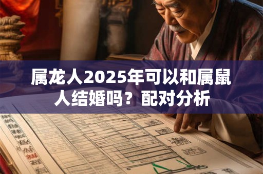 属龙人2025年可以和属鼠人结婚吗？配对分析