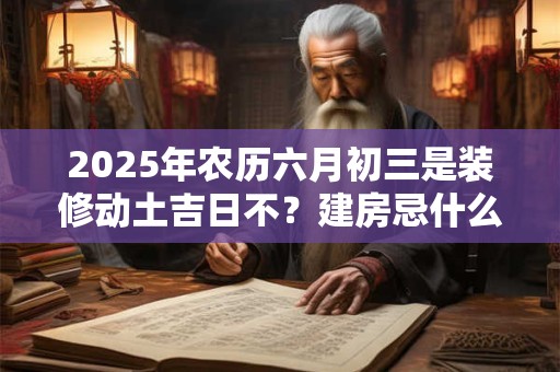 详细阅读:2025年农历六月初三是装修动土吉日不?建房忌什么日子 2025年农历六月初三是装修动土吉日不?建房忌什么日子