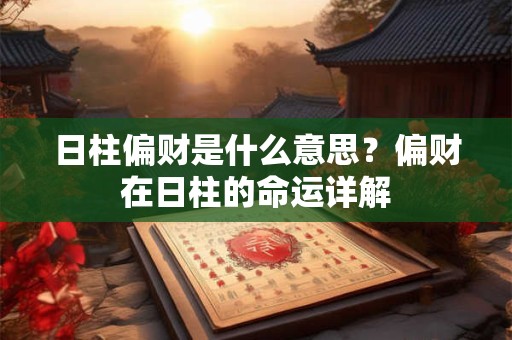 日柱偏财是什么意思？偏财在日柱的命运详解