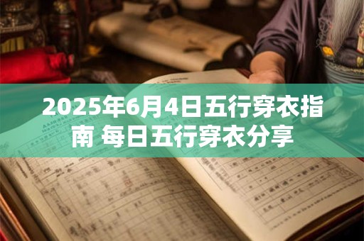 2025年6月4日五行穿衣指南 每日五行穿衣分享