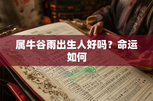 属牛谷雨出生人好吗？命运如何