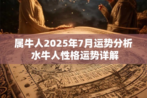 属牛人2025年7月运势分析 水牛人性格运势详解