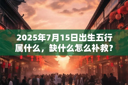 2025年7月15日出生五行属什么，缺什么怎么补救？