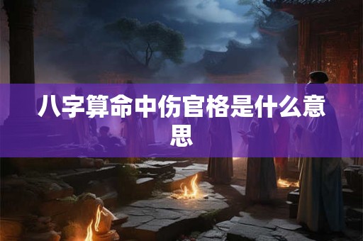 八字算命中伤官格是什么意思