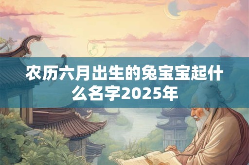 农历六月出生的兔宝宝起什么名字2025年