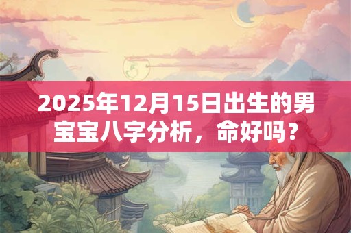 2025年12月15日出生的男宝宝八字分析，命好吗？