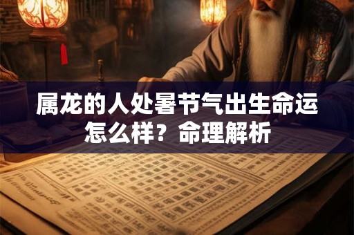 属龙的人处暑节气出生命运怎么样？命理解析