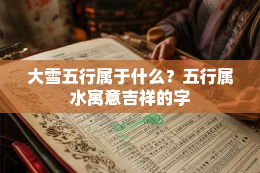 详细阅读:大雪五行属于什么?五行属水寓意吉祥的字 大雪五行属于什么?五行属水寓意吉祥的字