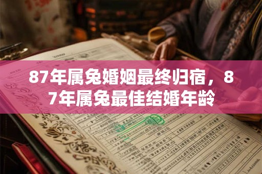 87年属兔婚姻最终归宿，87年属兔最佳结婚年龄
