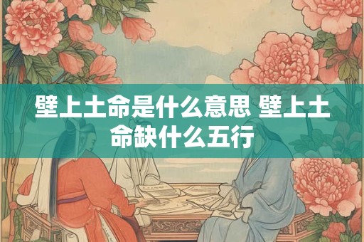 壁上土命是什么意思 壁上土命缺什么五行