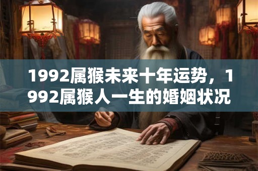 1992属猴未来十年运势，1992属猴人一生的婚姻状况