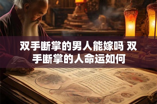 双手断掌的男人能嫁吗 双手断掌的人命运如何