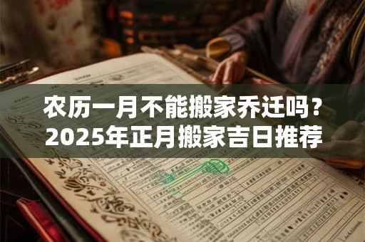 农历一月不能搬家乔迁吗？2025年正月搬家吉日推荐