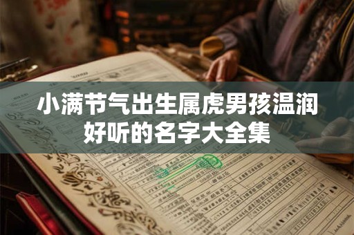 小满节气出生属虎男孩温润好听的名字大全集