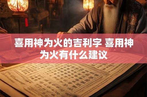 喜用神为火的吉利字 喜用神为火有什么建议
