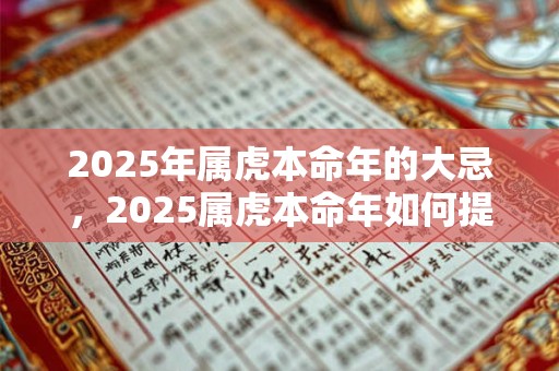 2025年属虎本命年的大忌，2025属虎本命年如何提升财运？
