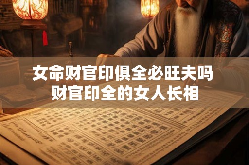 详细阅读:女命财官印俱全必旺夫吗 财官印全的女人长相 女命财官印俱全必旺夫吗 财官印全的女人长相