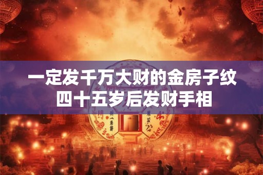 一定发千万大财的金房子纹 四十五岁后发财手相