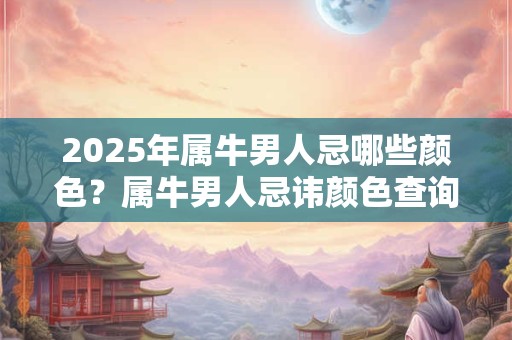 2025年属牛男人忌哪些颜色？属牛男人忌讳颜色查询