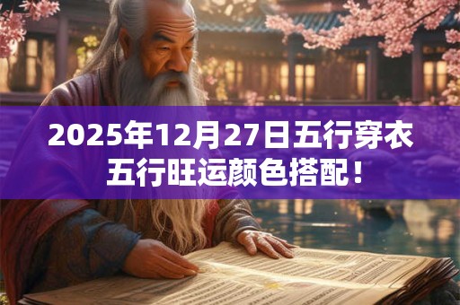 2025年12月27日五行穿衣 五行旺运颜色搭配！