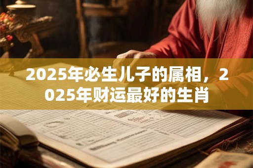 2025年必生儿子的属相，2025年财运最好的生肖