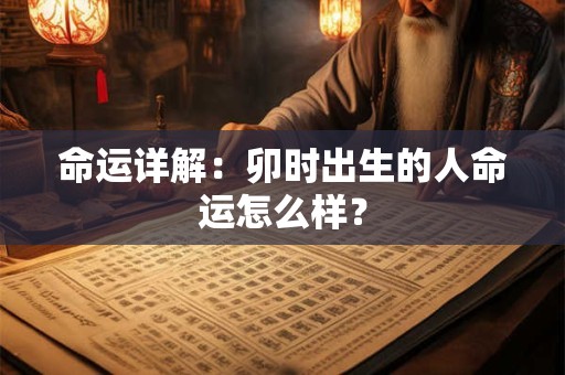 命运详解：卯时出生的人命运怎么样？