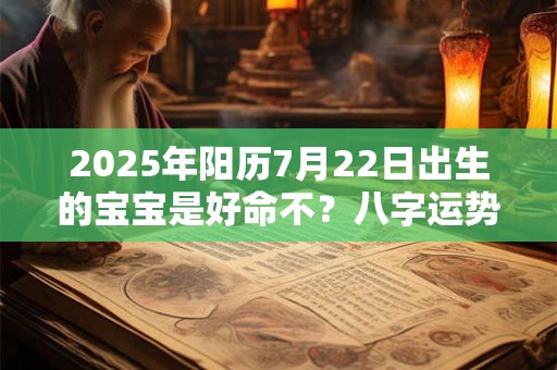 详细阅读:2025年阳历7月22日出生的宝宝是好命不?八字运势分析 2025年阳历7月22日出生的宝宝是好命不?八字运势分析