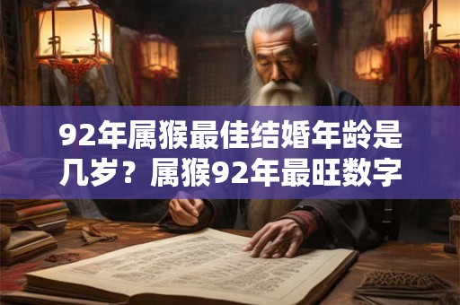 92年属猴最佳结婚年龄是几岁？属猴92年最旺数字