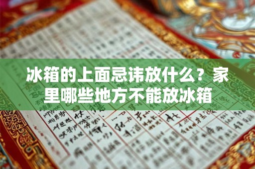 冰箱的上面忌讳放什么？家里哪些地方不能放冰箱