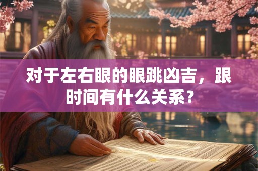 对于左右眼的眼跳凶吉，跟时间有什么关系？