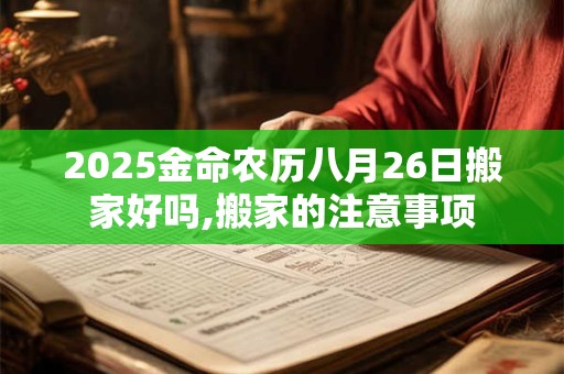 2025金命农历八月26日搬家好吗,搬家的注意事项