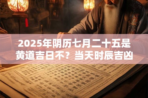 2025年阴历七月二十五是黄道吉日不？当天时辰吉凶情况