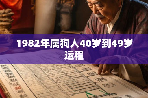 1982年属狗人40岁到49岁运程