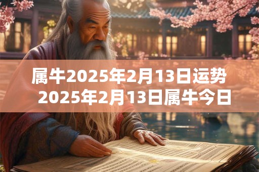 属牛2025年2月13日运势  2025年2月13日属牛今日运势