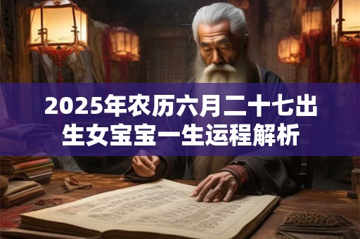 2025年农历六月二十七出生女宝宝一生运程解析